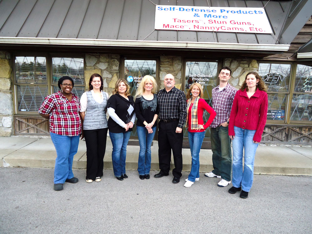David and Treva Finley with World Net Enterprises team at Cumberland Building offices