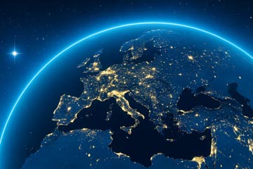 Globe positioned over Europe signifying World Net Enterprises shipped worldwide